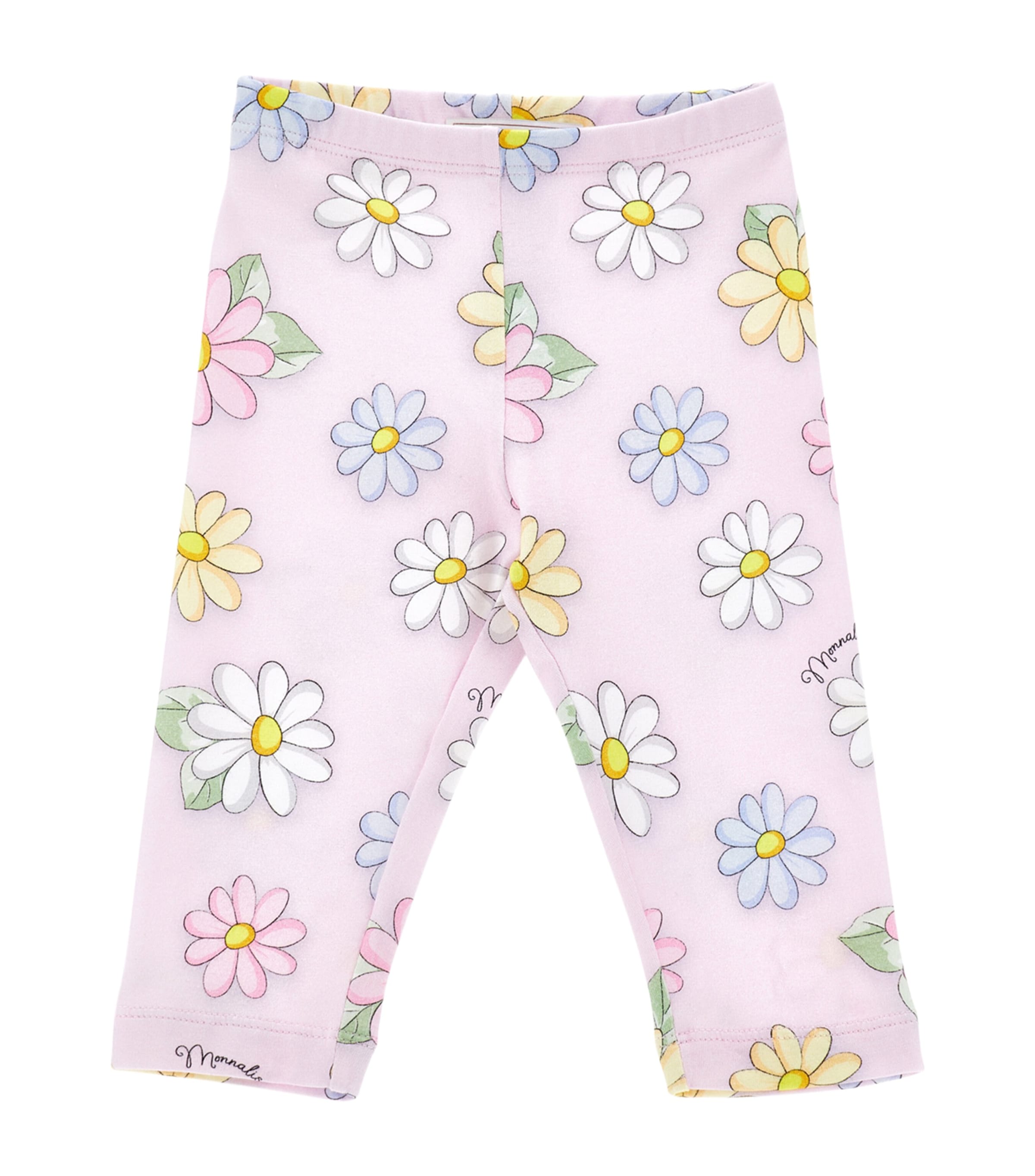 Monnalisa Stretch-cotton Flower Print Leggings