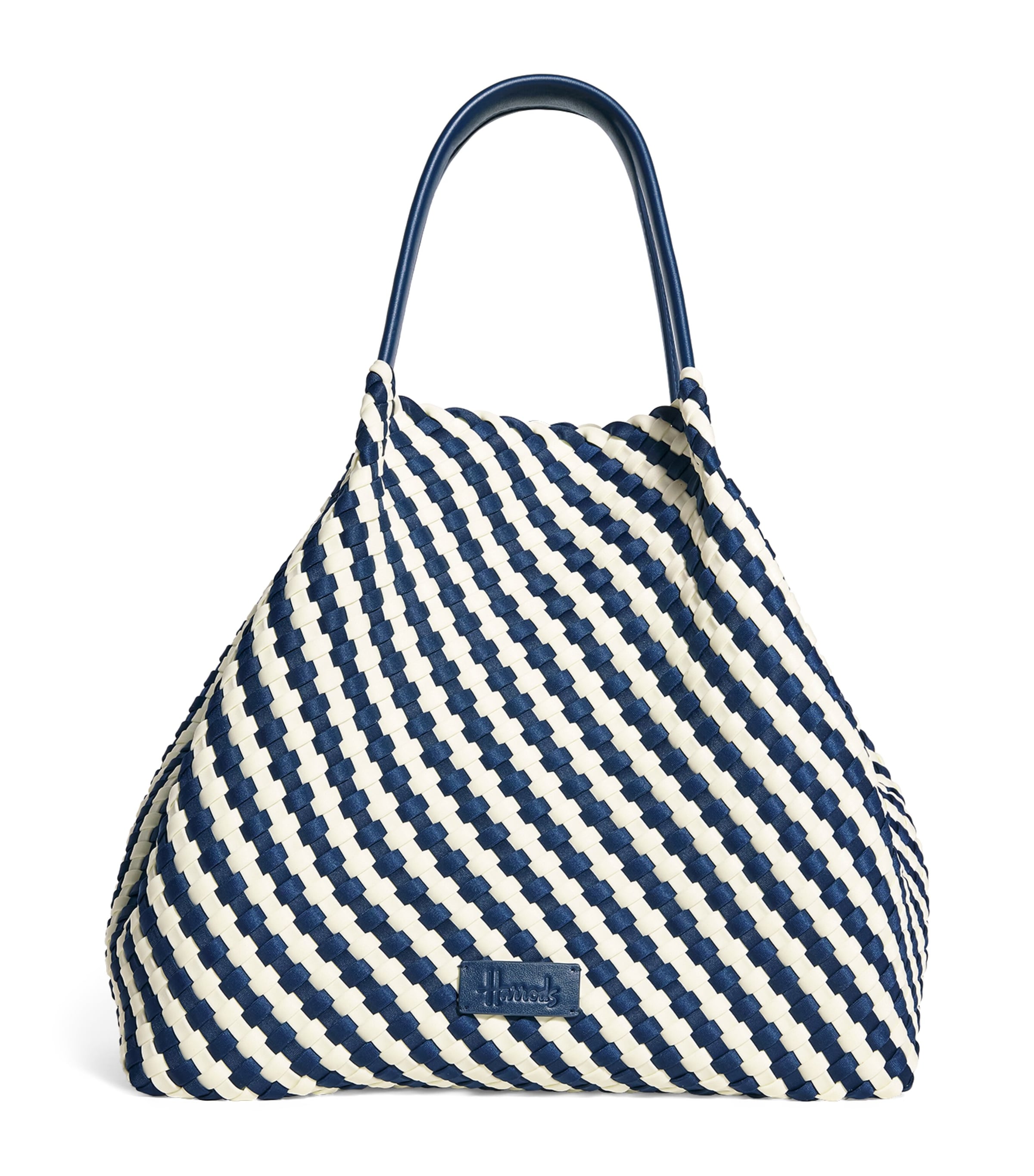 Harrods Neoprene Woven East-west Tote Bag In Black