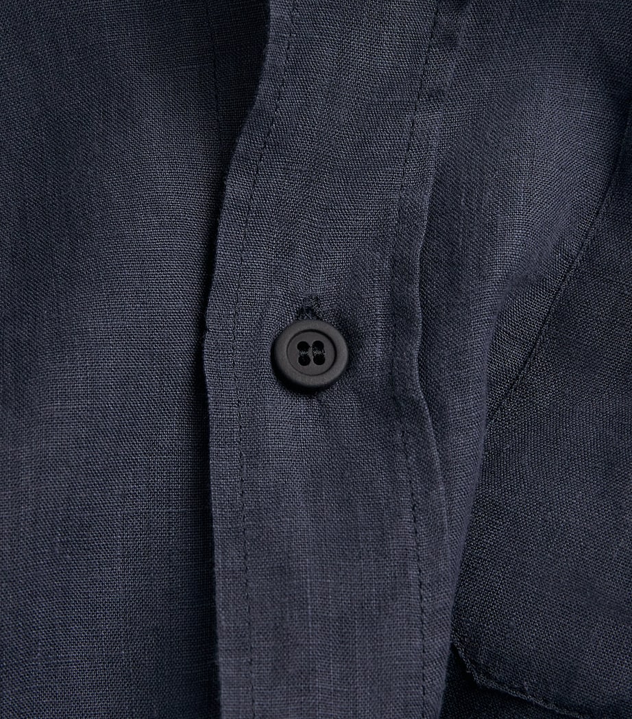Sease Mens Hemp Long-Sleeve Shirt Navy Blue Image 6