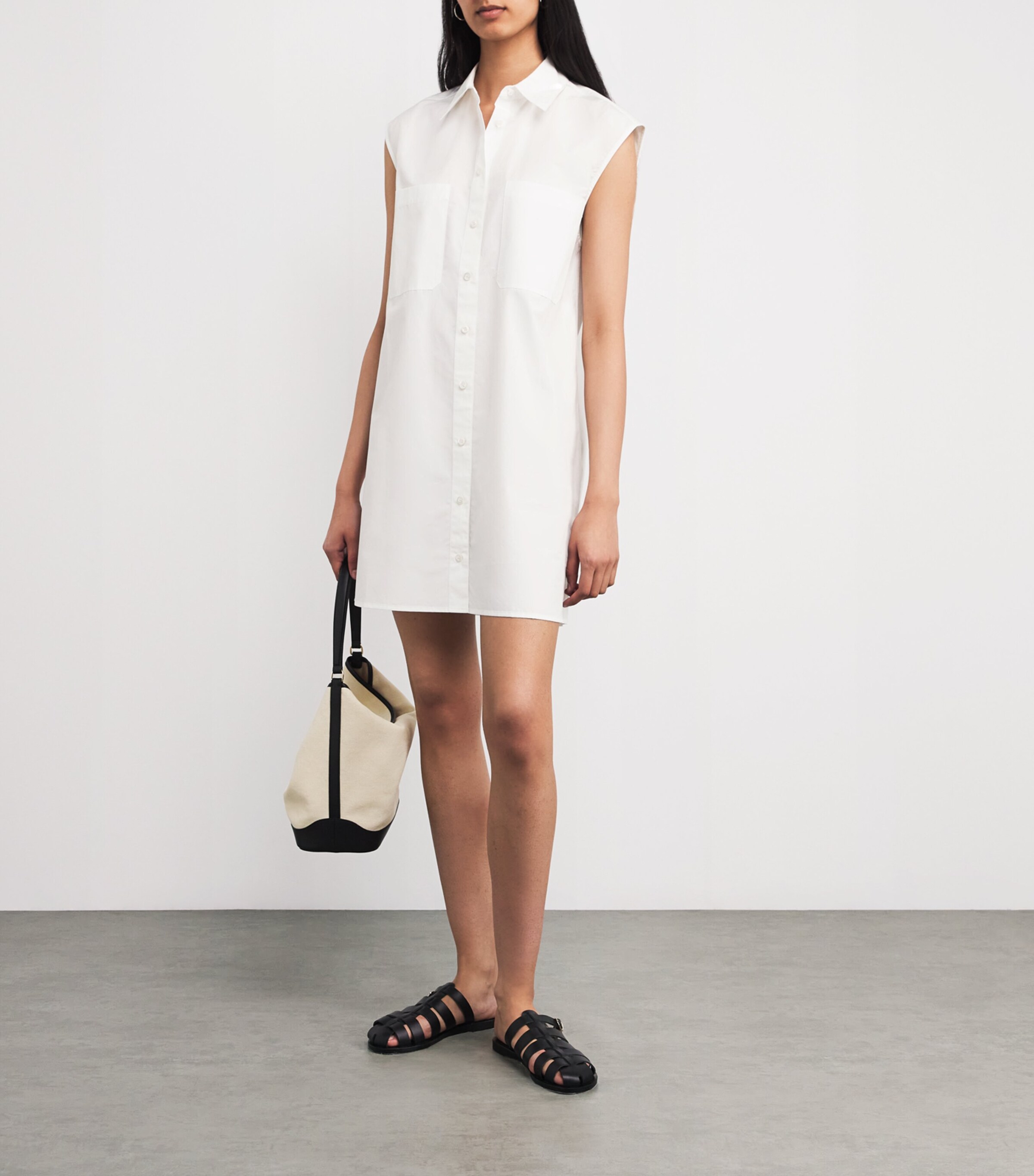 Cotton Shirt Mini Dress WHITE Image 2