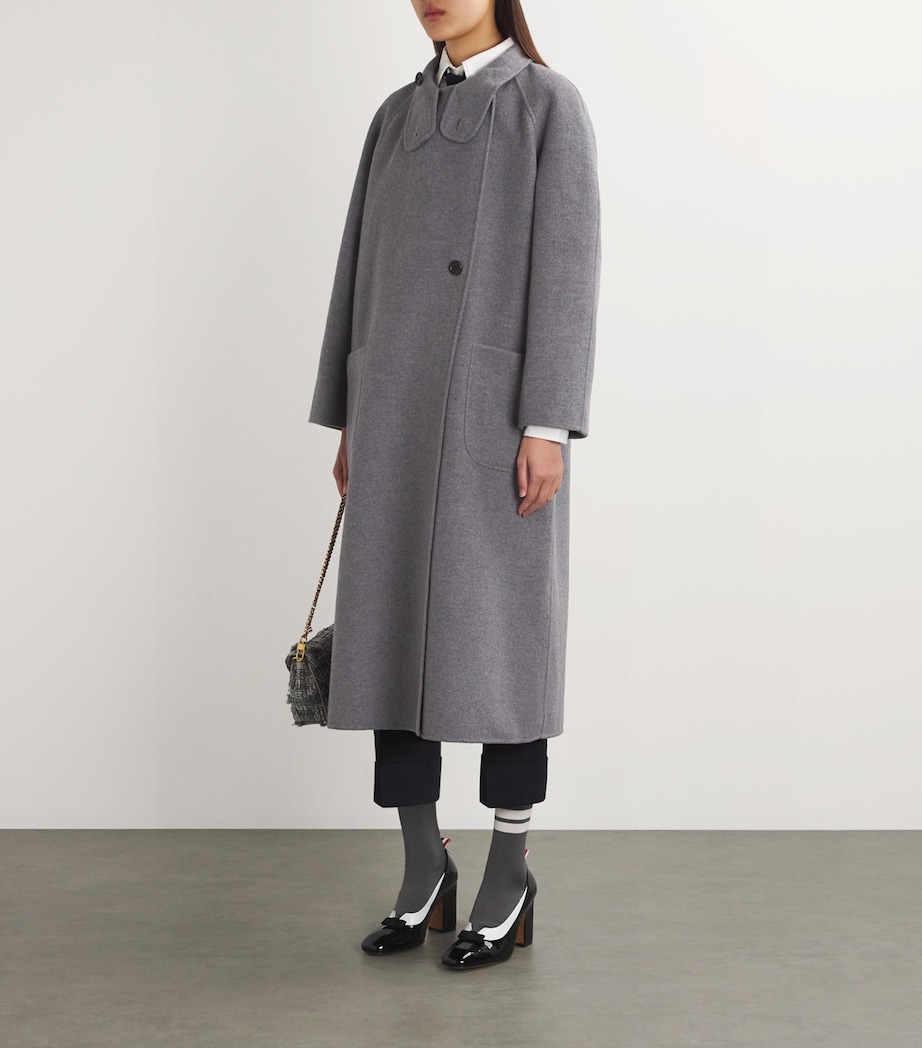 Wool-Cashmere High-Neck Overcoat MED GREY Image 2