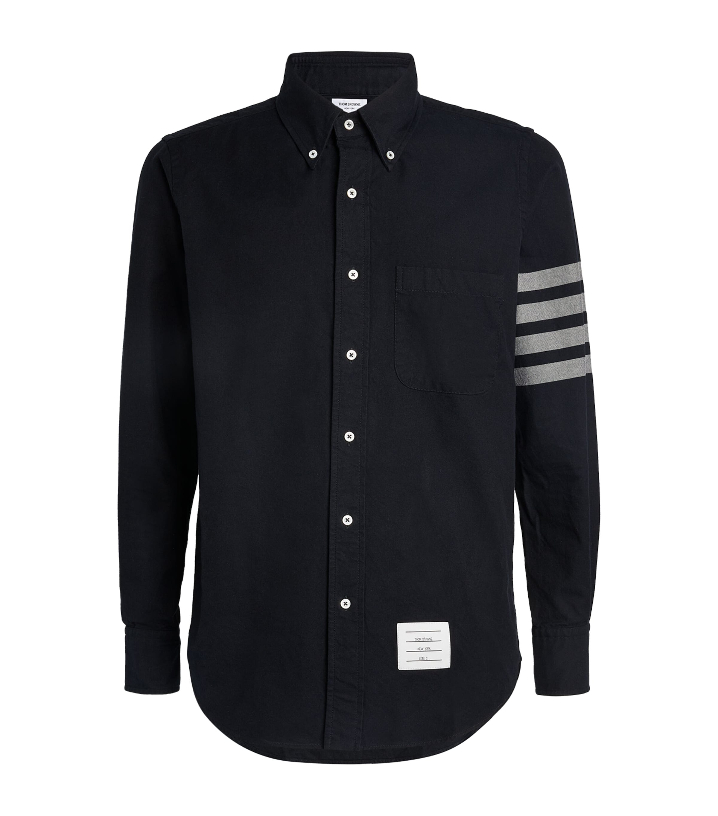 Thom Browne Flannel 4-bar Shirt In Navy