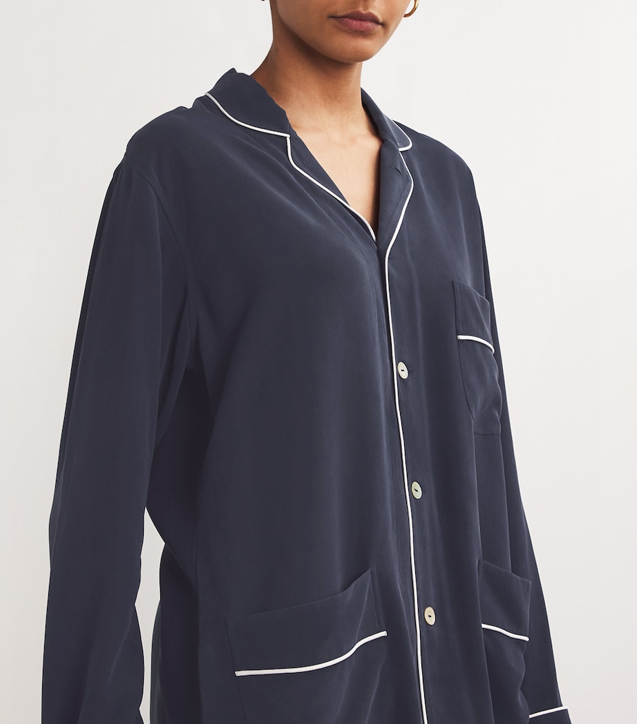 Silk Laurent Pyjama Set NAVY Image 11