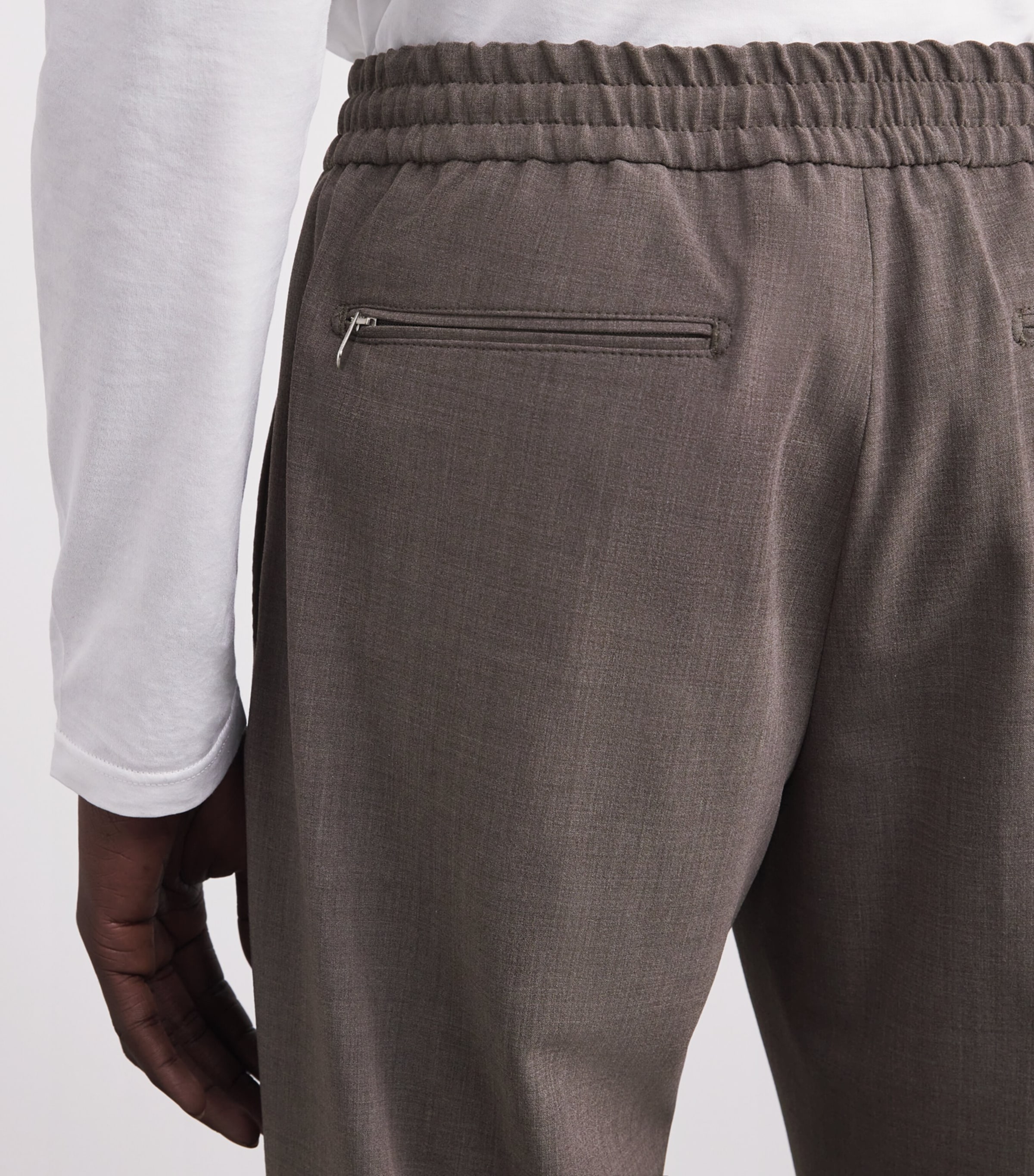 Wool-Blend Tailored Trousers 08-TAUPE Image 6
