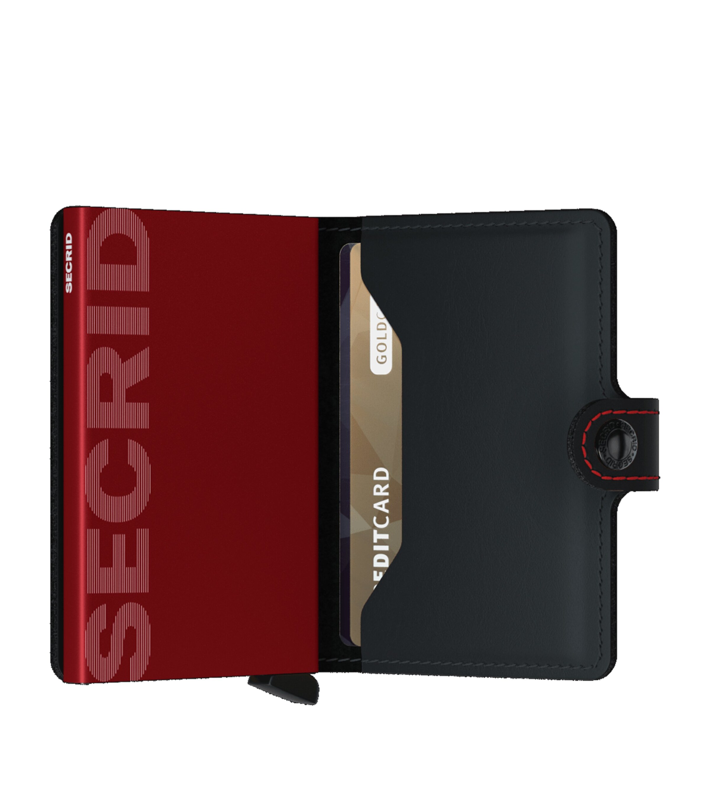 Matte Leather Miniwallet BLK/RED Image 7