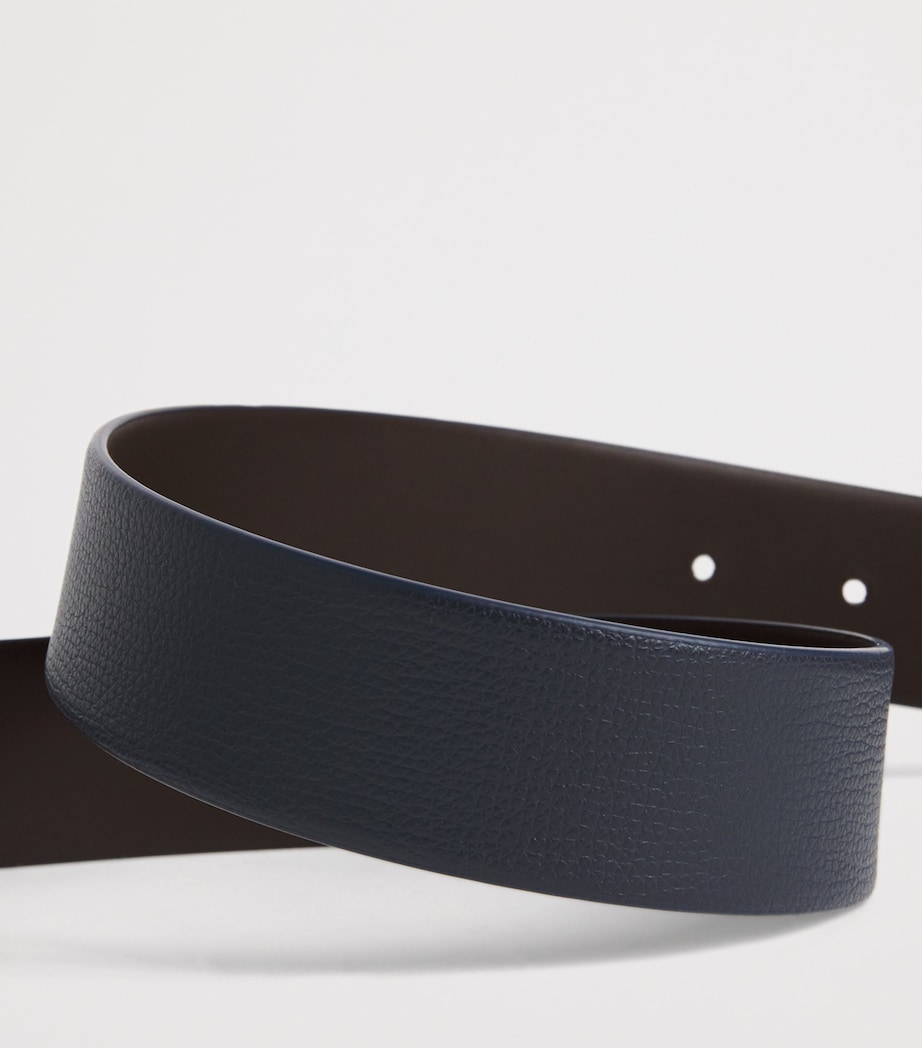 Leather Reversible Belt 50BLUE/DARK BROWN Image 5