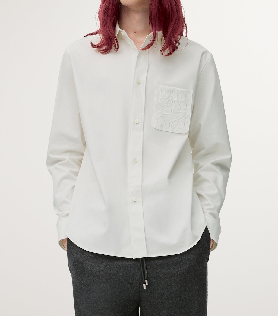 Cotton Embroidered Logo Shirt WHITE Image 3