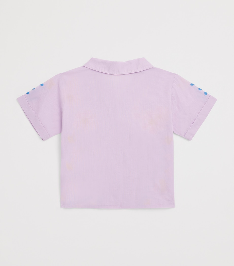 Louise Misha Cotton Embroidered Alova Shirt (3-12+ Years) Parme Image 2