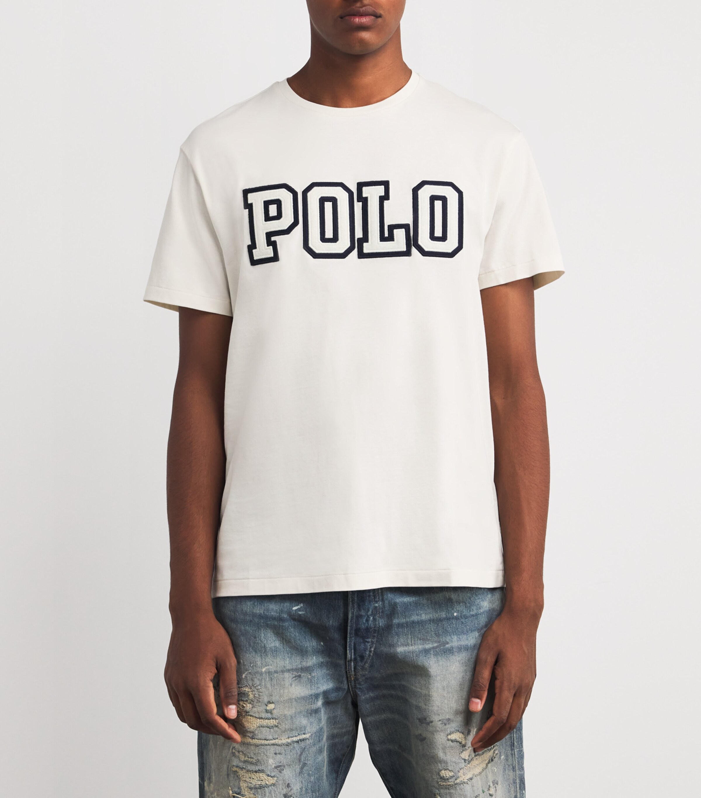 Tシャツ・カットソー Ralph Lauren Polo Ralph Lauren T-shirts and Polos White Polo Ralph Lauren Men's White Tipped Mesh Short Sleeve T