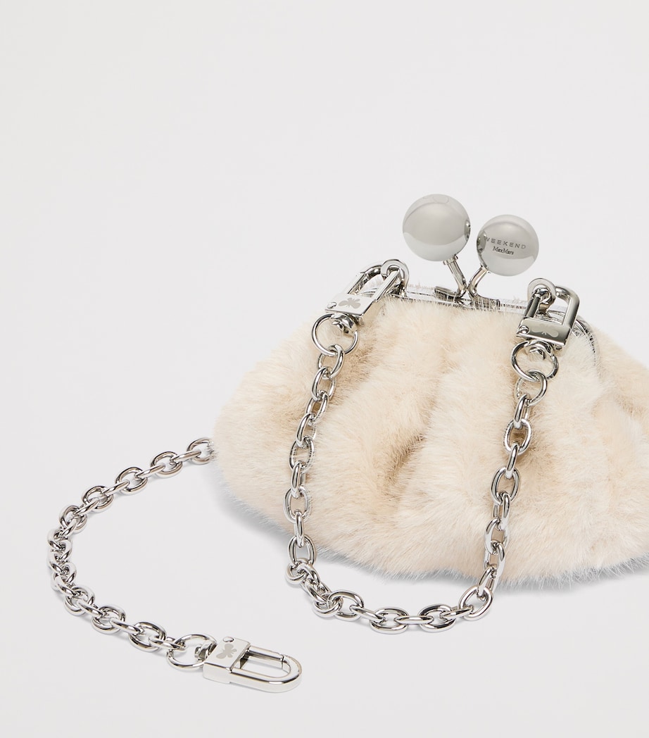 Weekend Max Mara Small Faux Fur Pasticcino Clutch Bag Ivory Image 4