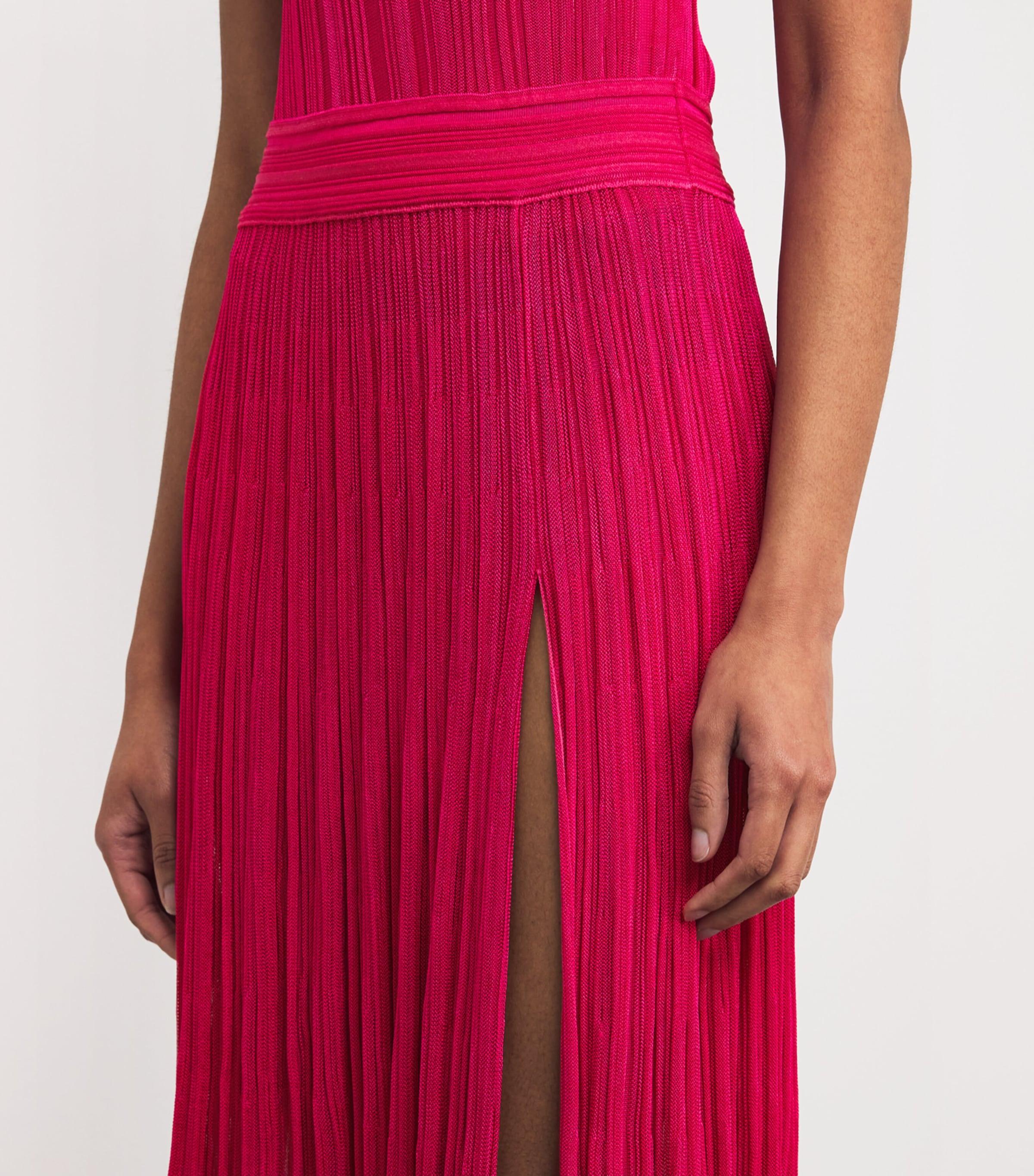 Knitted One-Shoulder Maxi Dress VAR 153 FUCHSIA Image 6