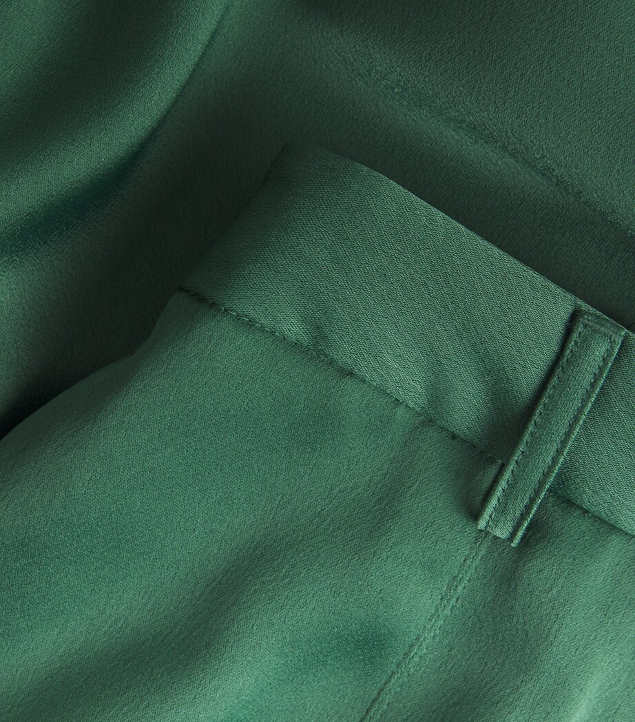 Palmer//Harding Womens Wool-Blend Honesty Opens Trousers Green Satin Image 5