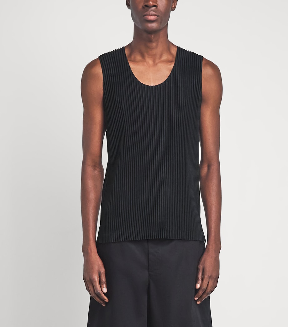 Homme Plissé Issey Miyake Mens Pleated Vest Black Image 4