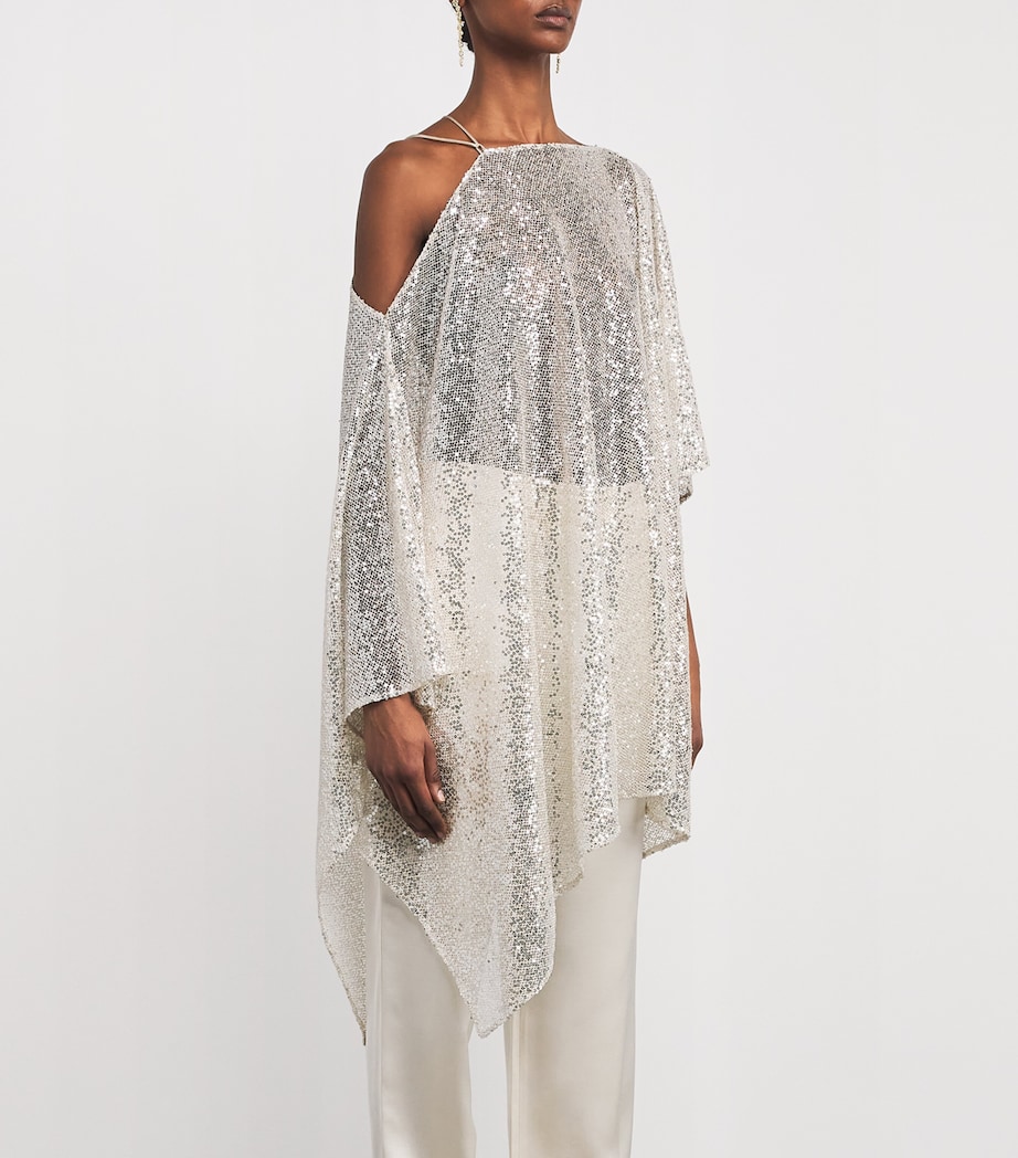 Semi-Sheer Sza Sza Disco Mini Dress CHAMPAGNE Image 3