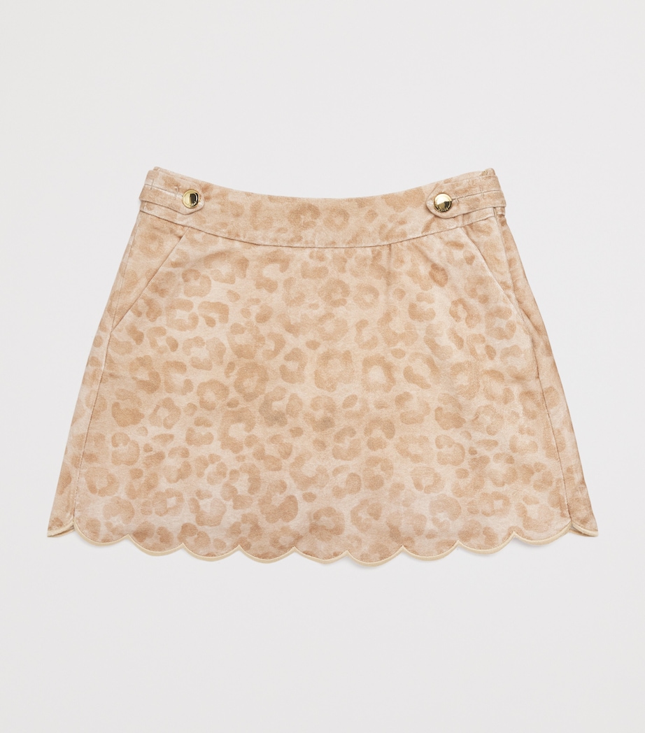 Cotton Cheetah Print Skirt (14 Years) STONE Image 2