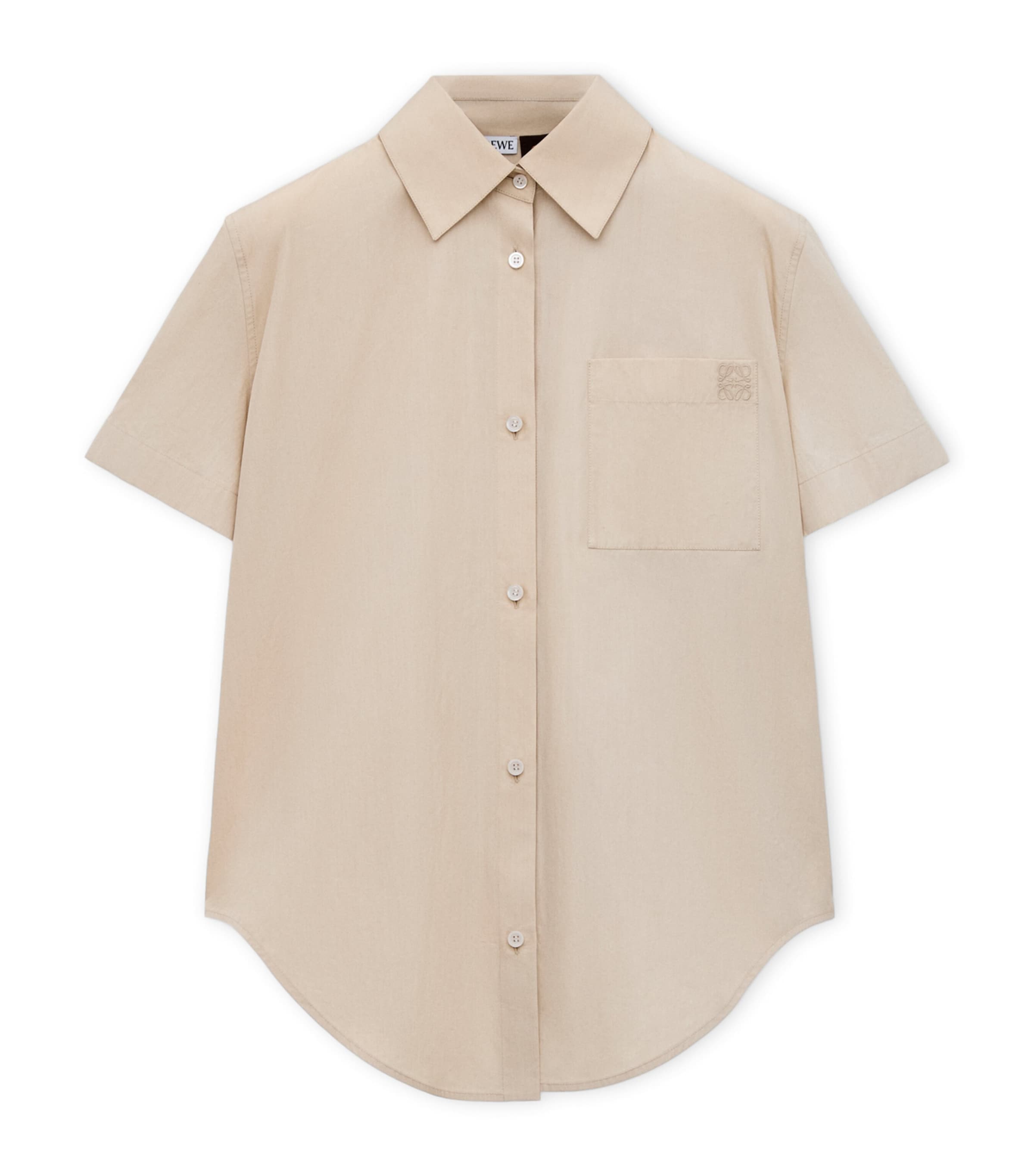 LOEWE Womens x Paula's Ibiza Anagram Short-Sleeve Shirt Light Beige Image 1