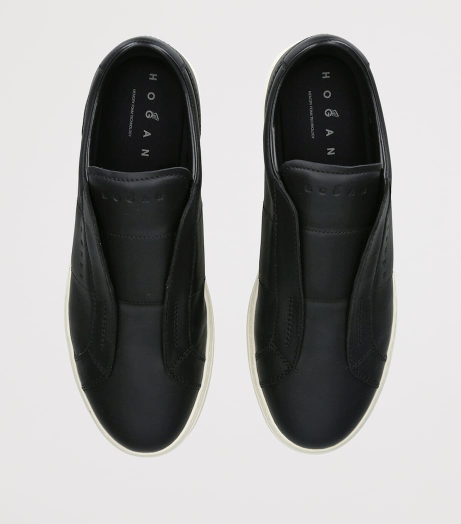 Leather H668 Slip-On Sneakers NAVY Image 4