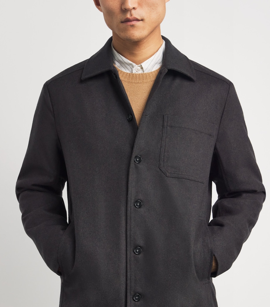 Wool-Blend Jamie Overshirt MARRON FONCE CHINE Image 6