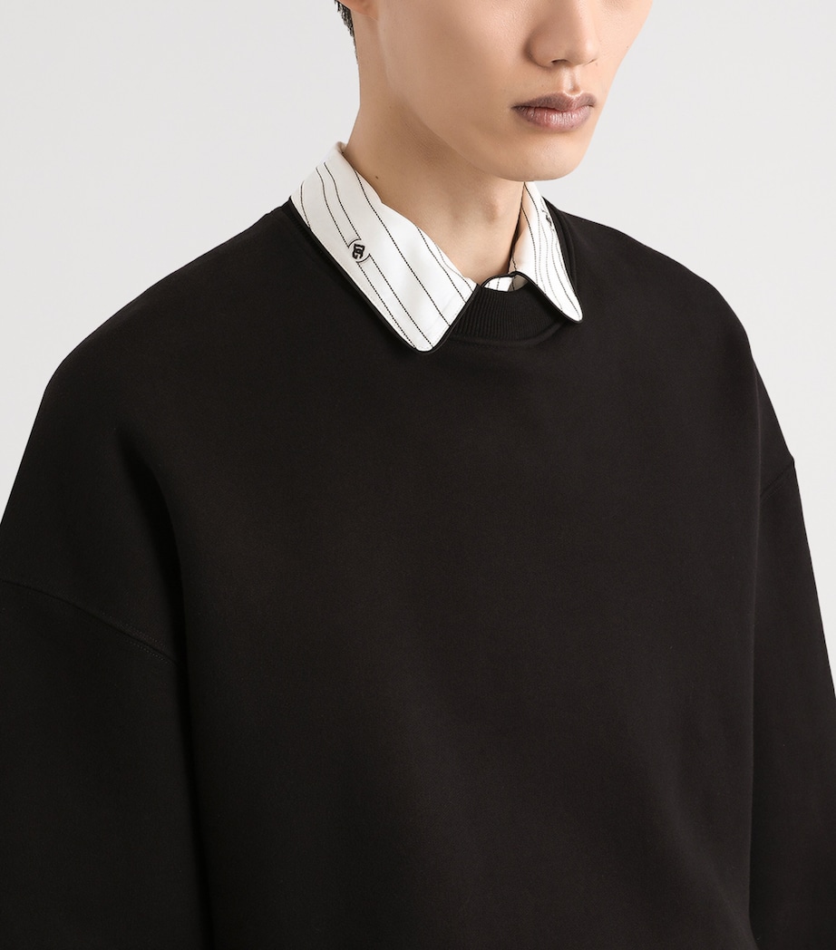 Cotton Long-Sleeve Sweatshirt N0000-BLACK Image 3