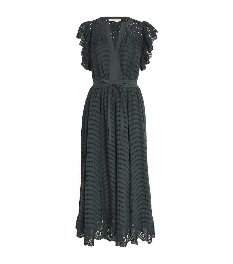 Cotton Embroidered Olga Midi Dress CYPRESS Image 1