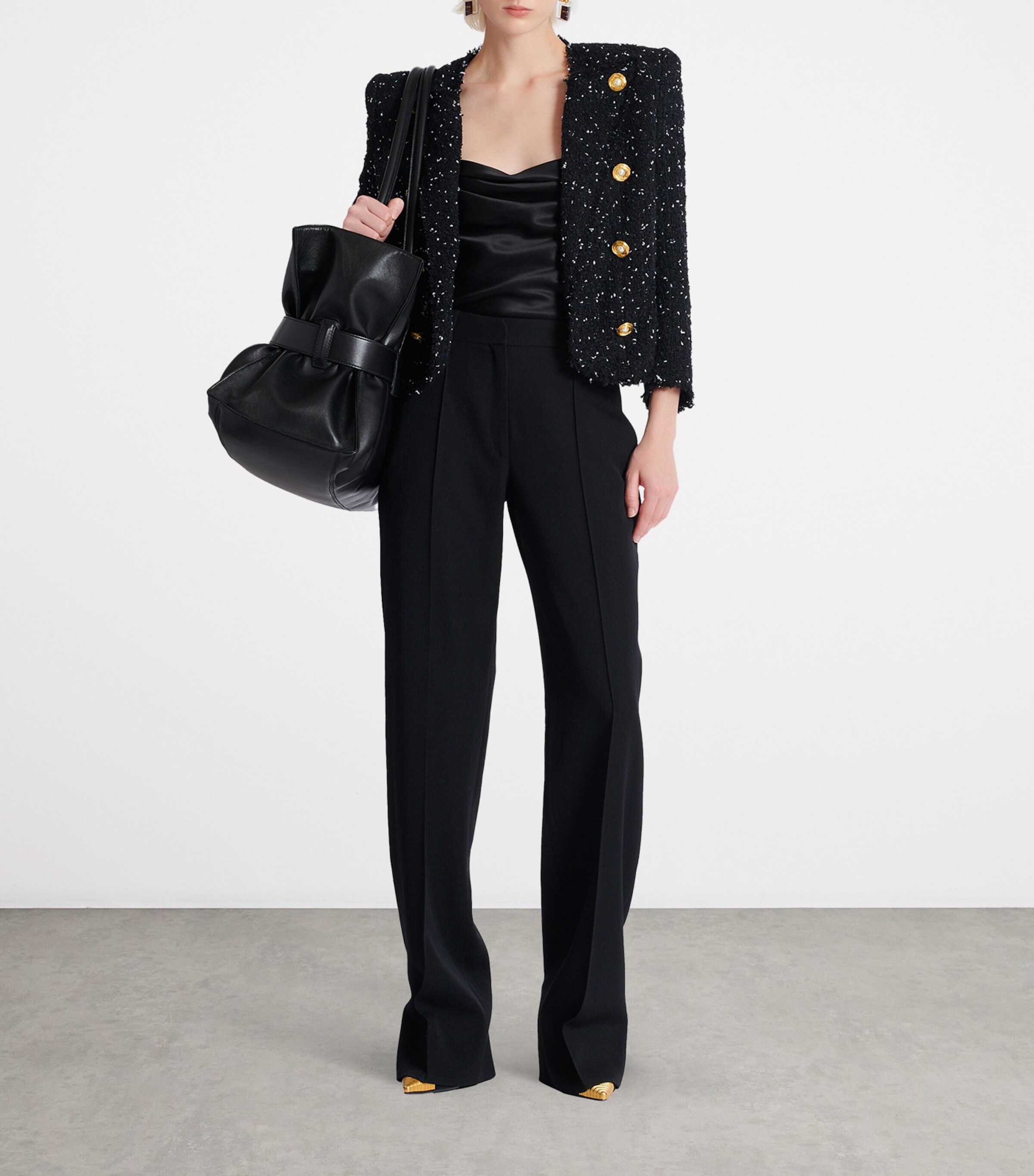 Tweed Polka-Dot Jacket EAB NOIR/BLANC Image 6