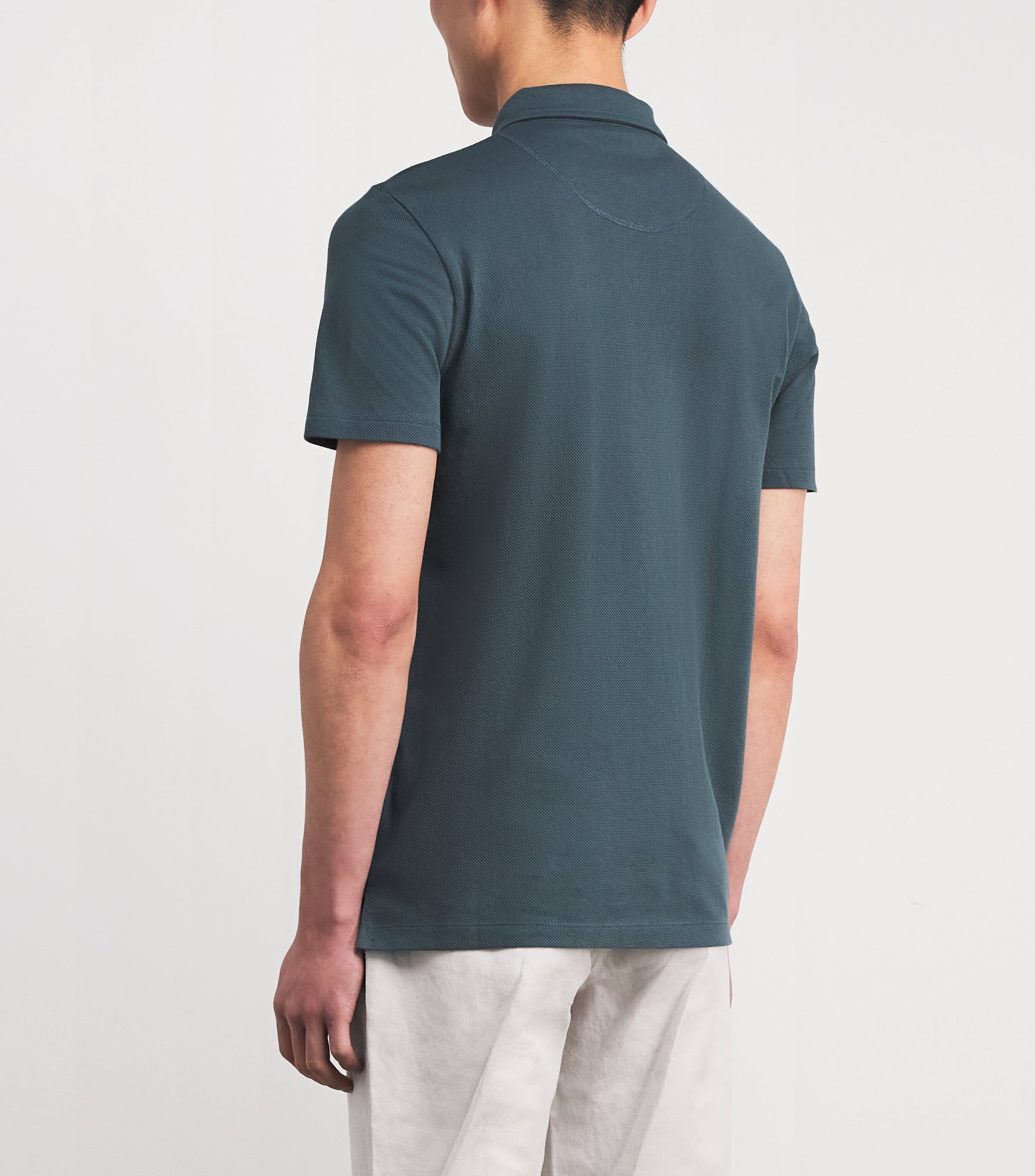 Supima Cotton Riviera Polo Shirt DARK PETROL26 GNIT Image 4