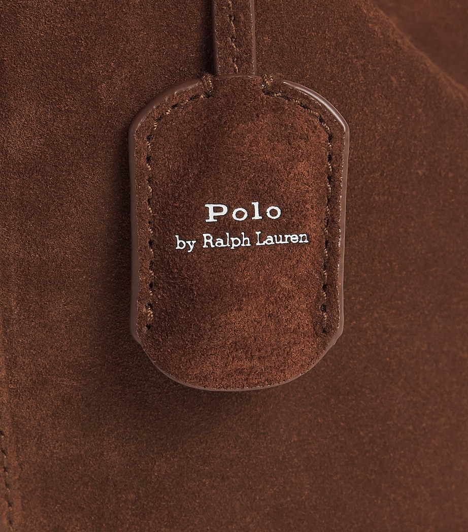 Polo Ralph Lauren Small Suede Polo Play Cross-Body Bag Cafe Image 6