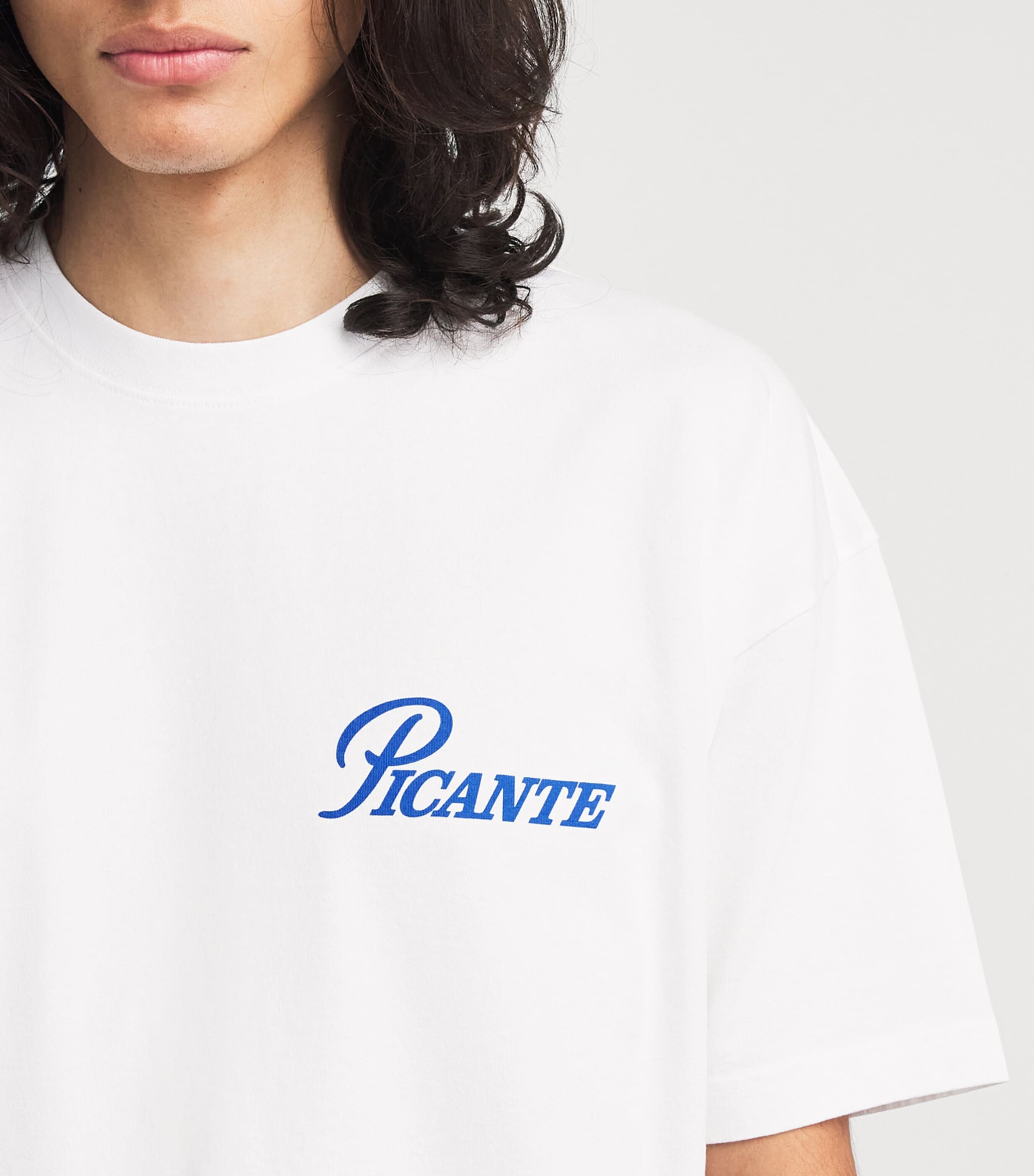 PICANTE Mens Organic Cotton Record T-Shirt White Image 3