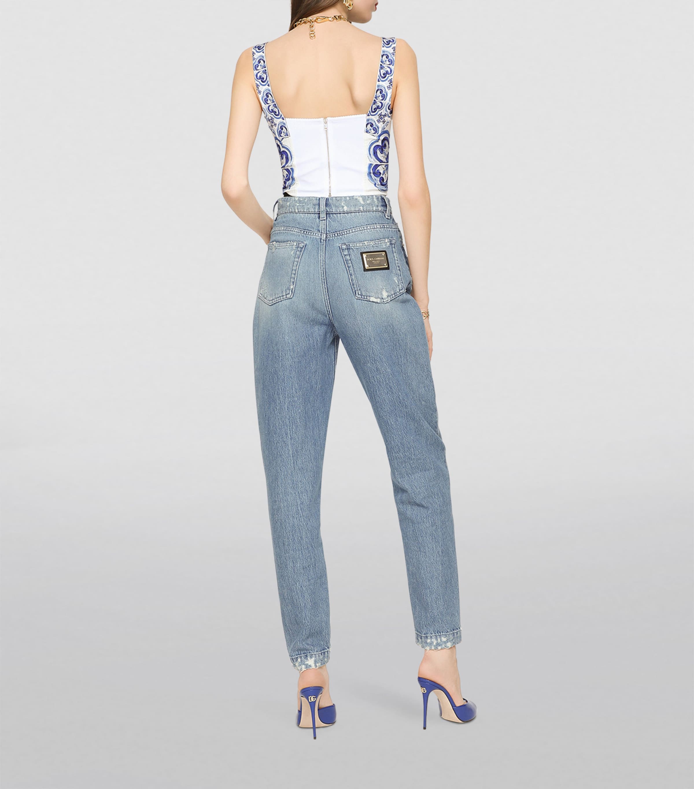 Distressed High-Rise Slim Jeans S9001-COMBINED COLOU Image 4