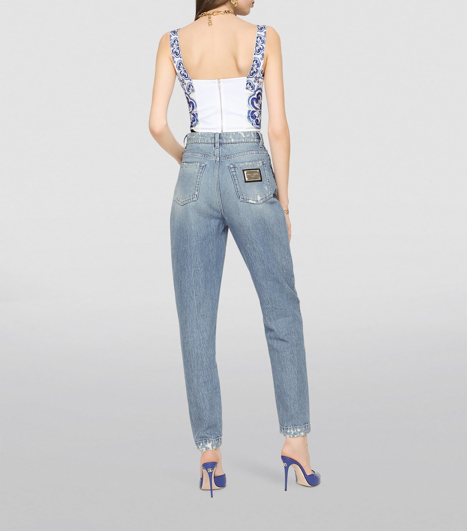 Distressed High-Rise Slim Jeans S9001-COMBINED COLOU Image 4