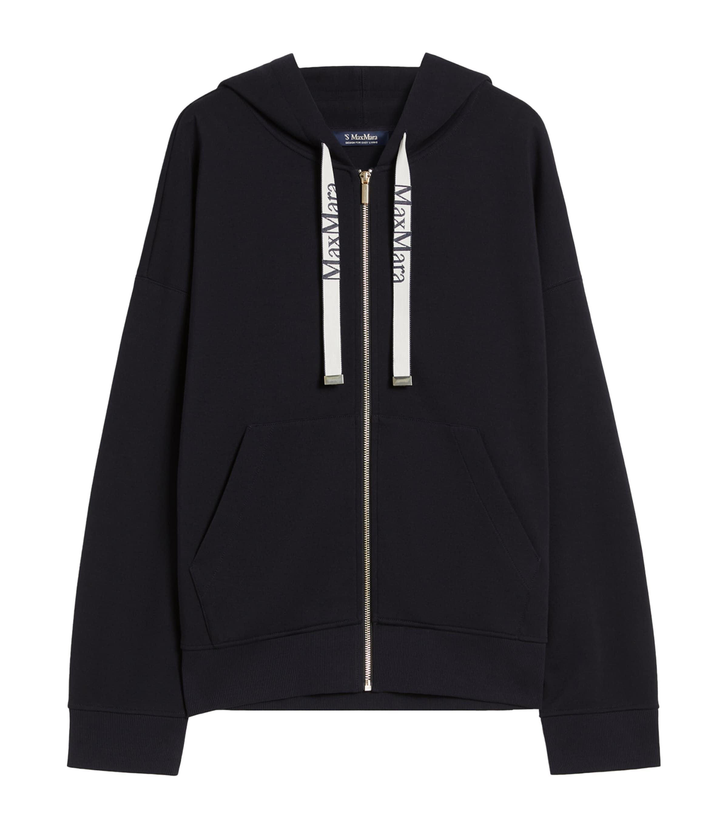 Max Mara Womens Cotton-Blend Zip-Up Hoodie Ultramarine Image 1