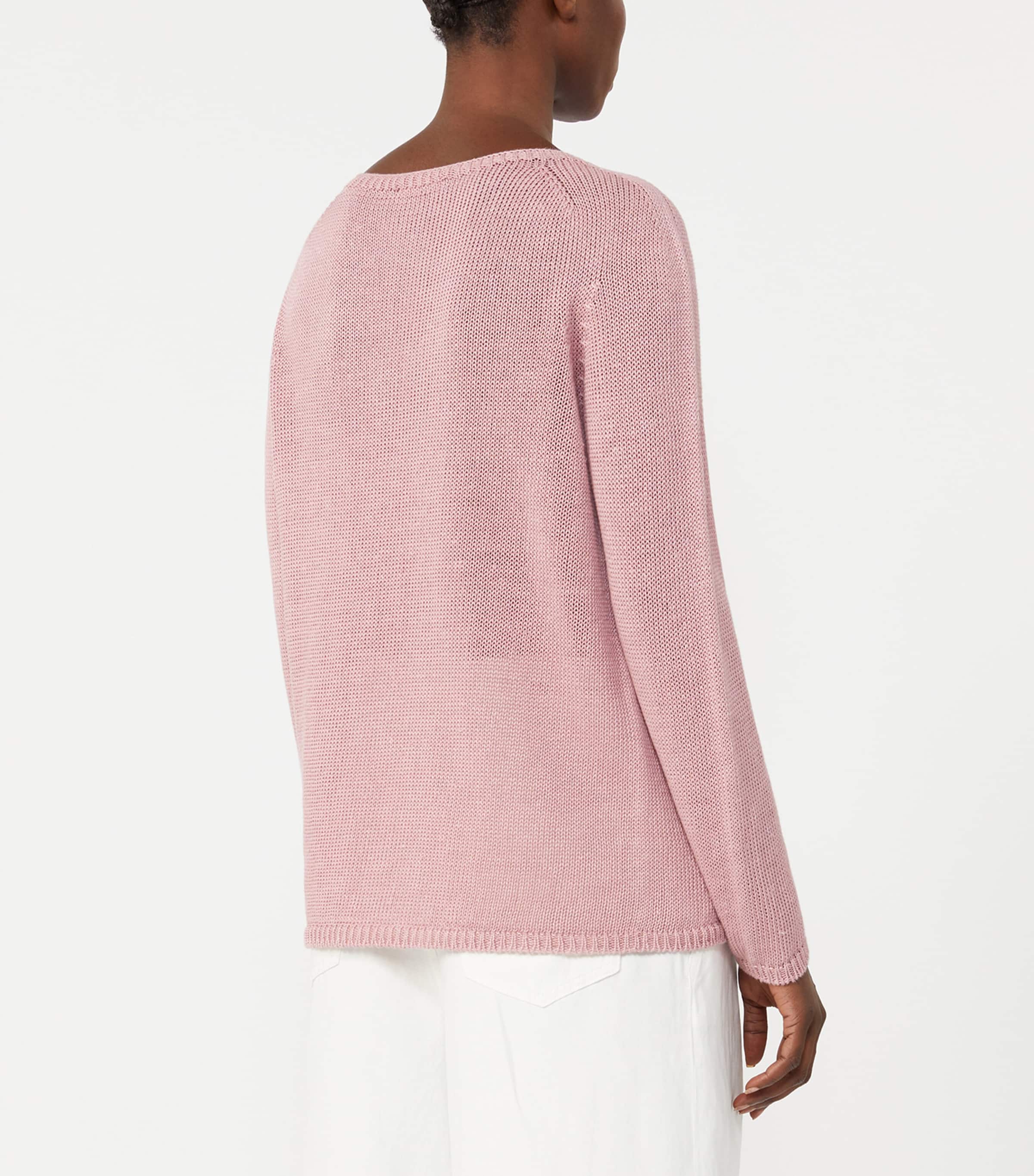 Max Mara Womens Linen Giolino Sweater Antique Rose Image 3