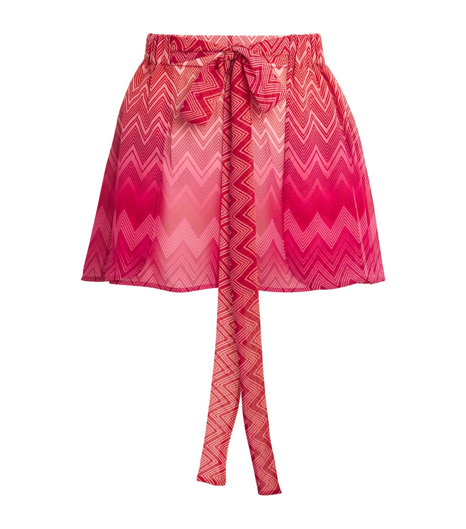 Missoni Womens Silk Zigzag Shorts Cherry Chevron Image 1