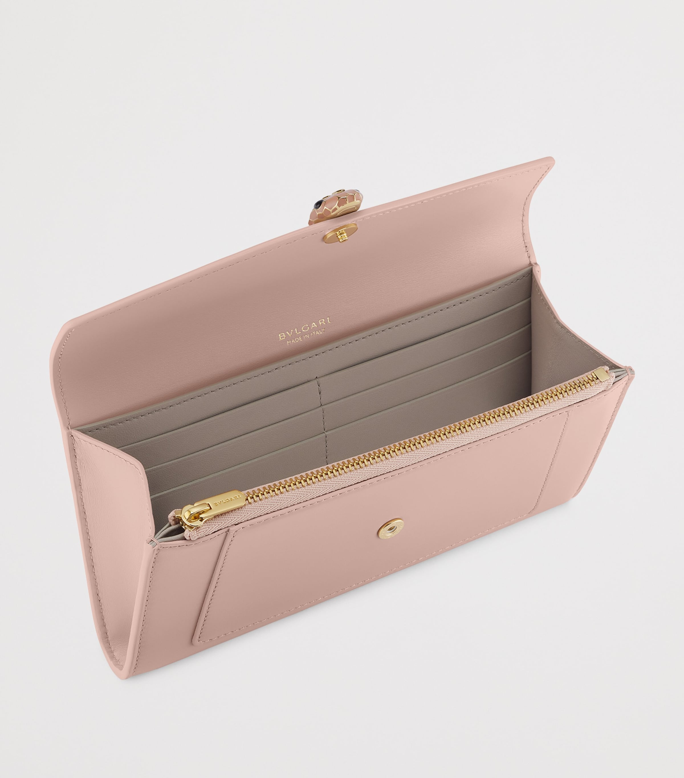 Leather Serpenti Forever Long Wallet PINK Image 3