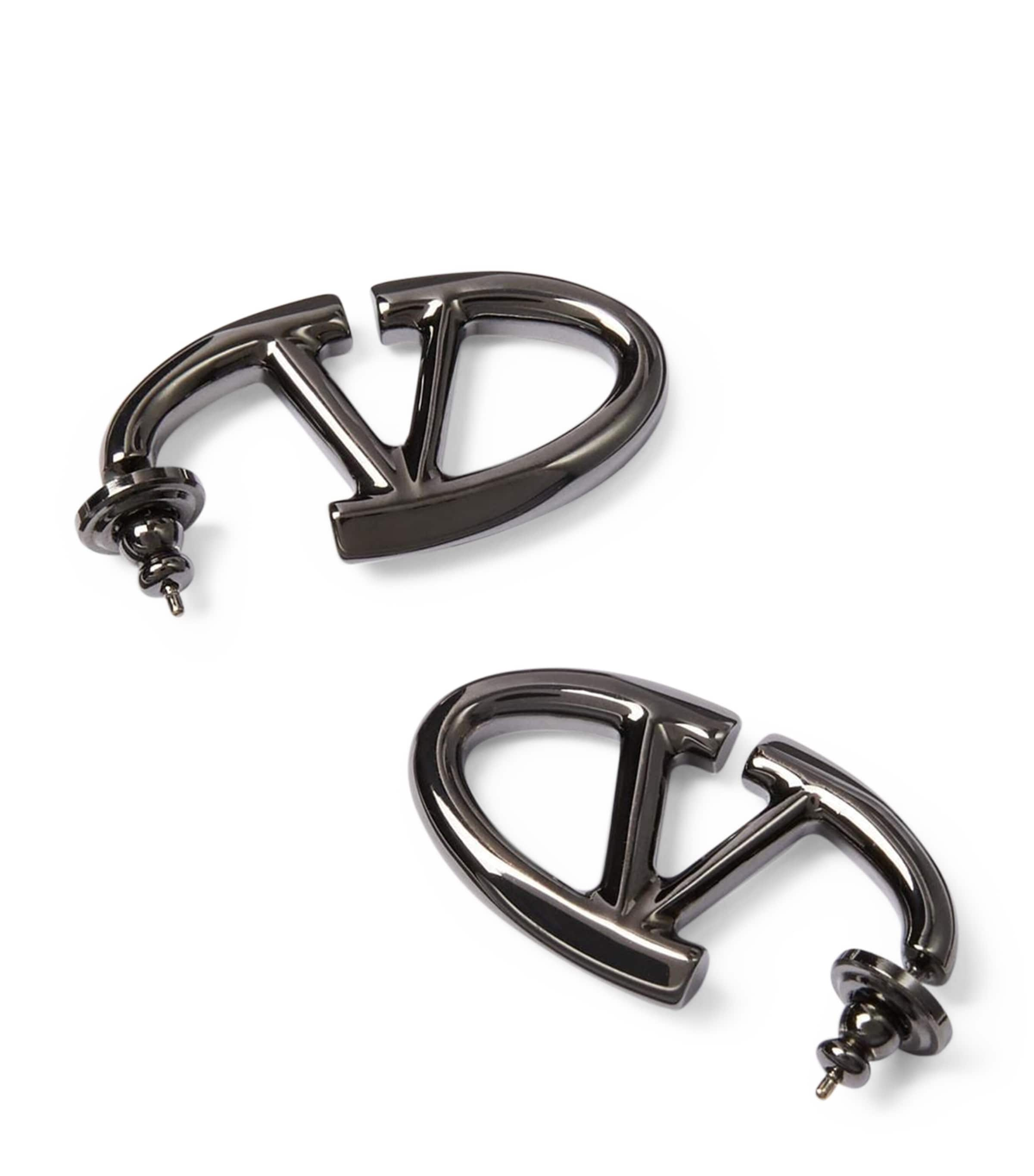 Valentino Garavani The Bold Edition Vlogo Earrings In Grey