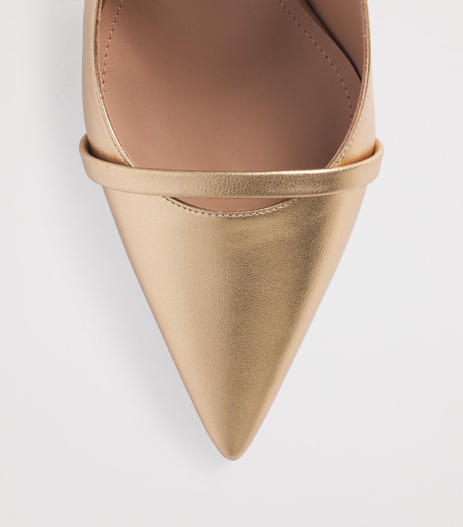 Malone Souliers x Harrods Metallic Leather Schiffer Slingback Pumps 70 Antique Gold Image 6