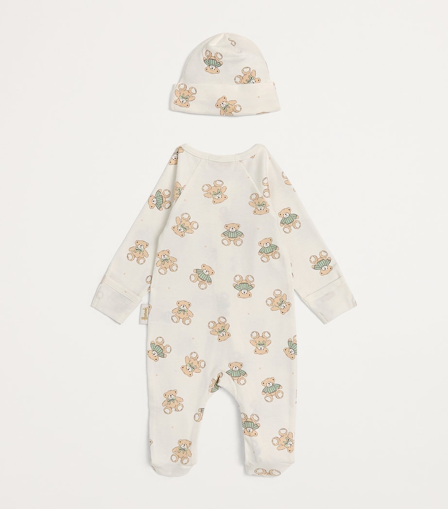 Harrods Henry Bear All-In-One and Hat Gift Set (0-18 Months) Ivory Image 2