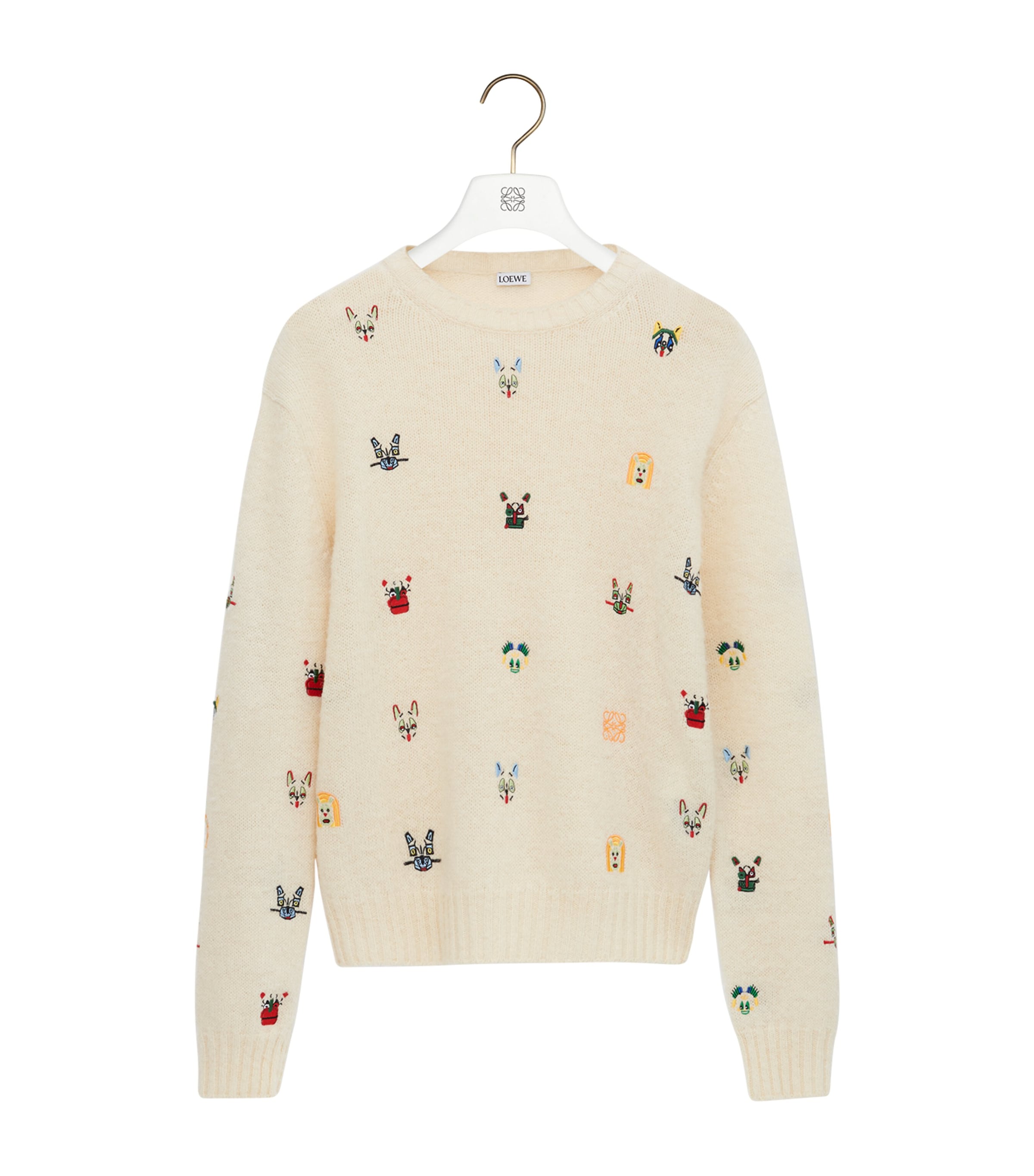Loewe X Louis Wain Embroidered Wool Sweater In White