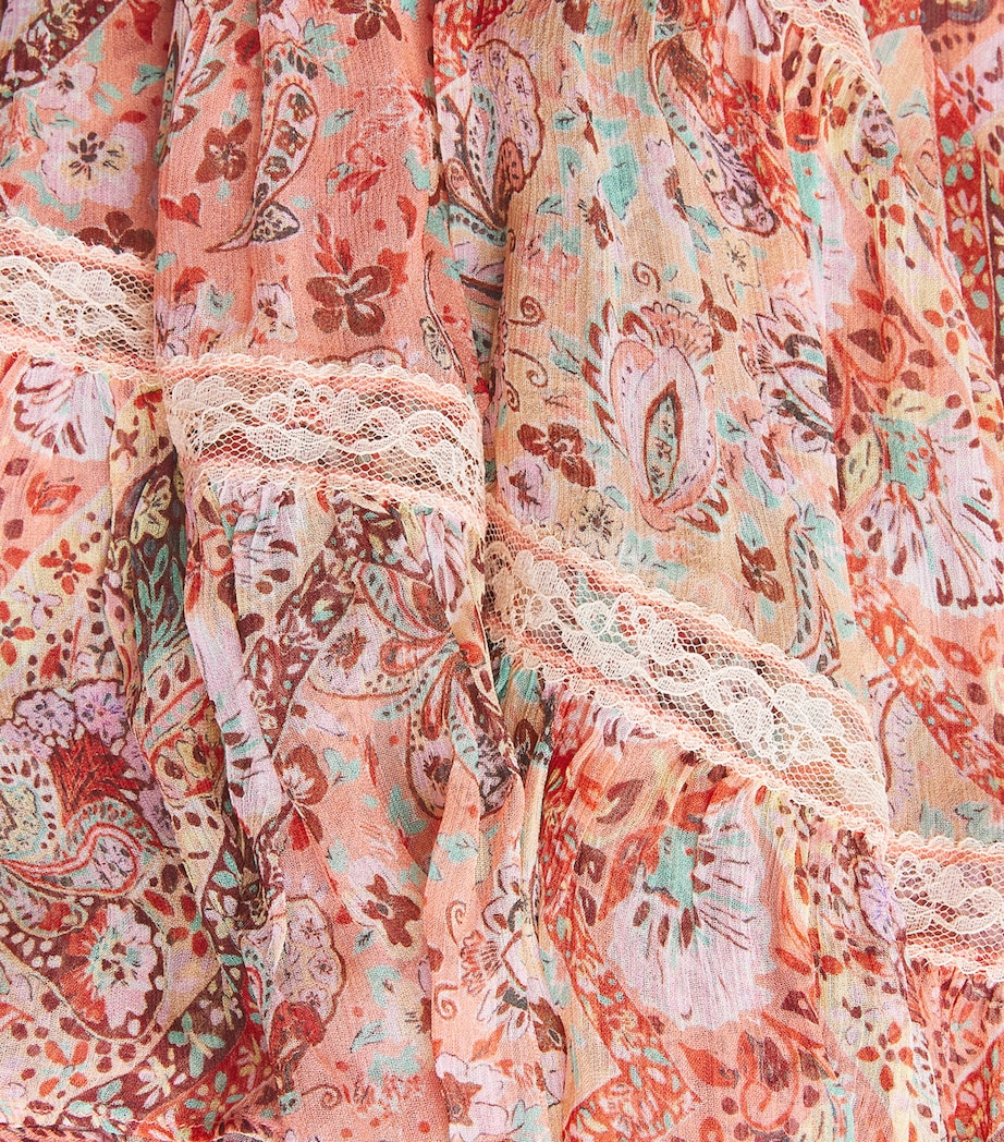 Rixo Womens Floral Miyah Mini Dress Cara Bandana Orange Image 6