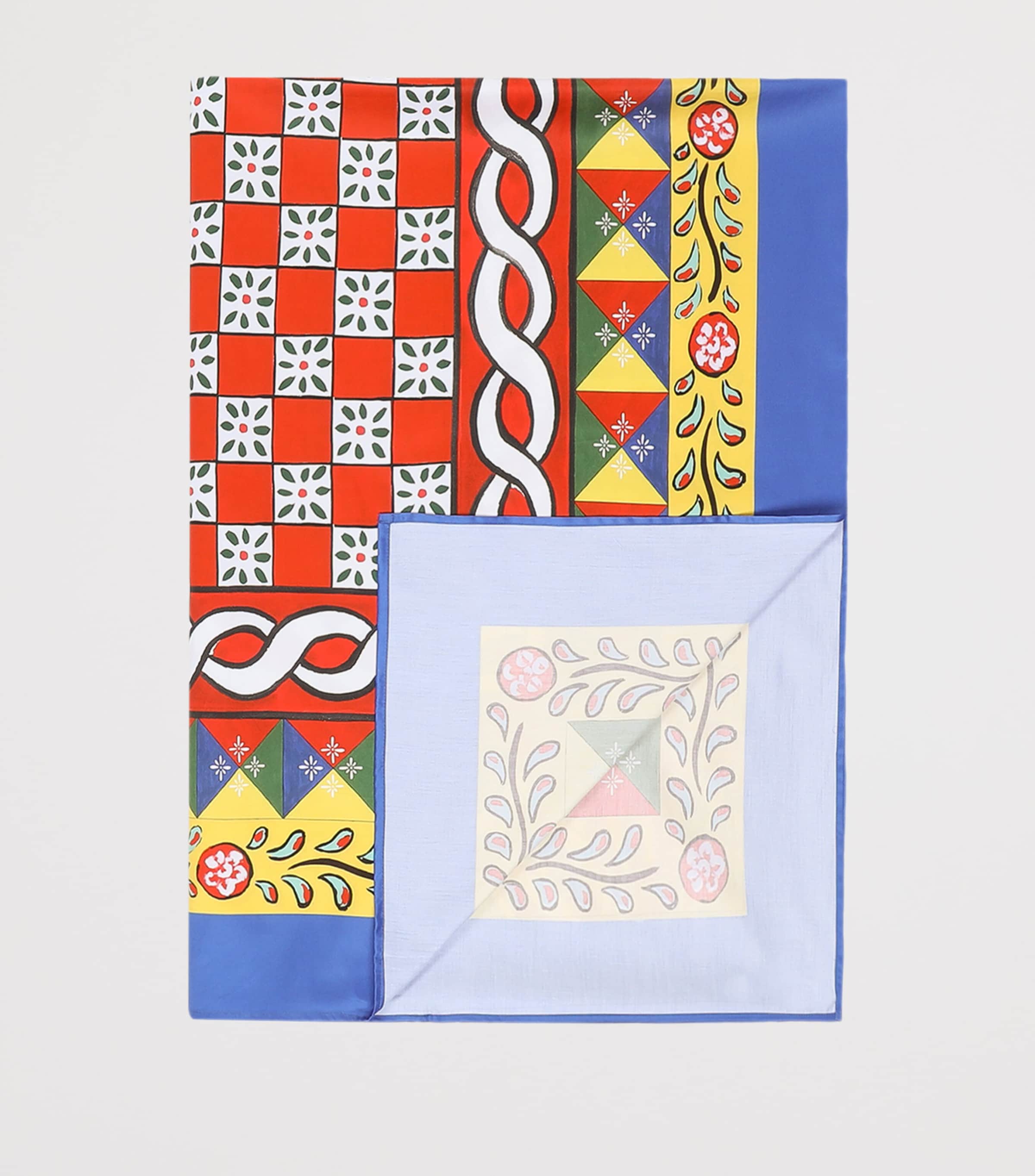 Dolce&Gabbana Casa Cotton Carretto King Fitted Sheet (300cm x 300cm) Carretto Multi Image 2
