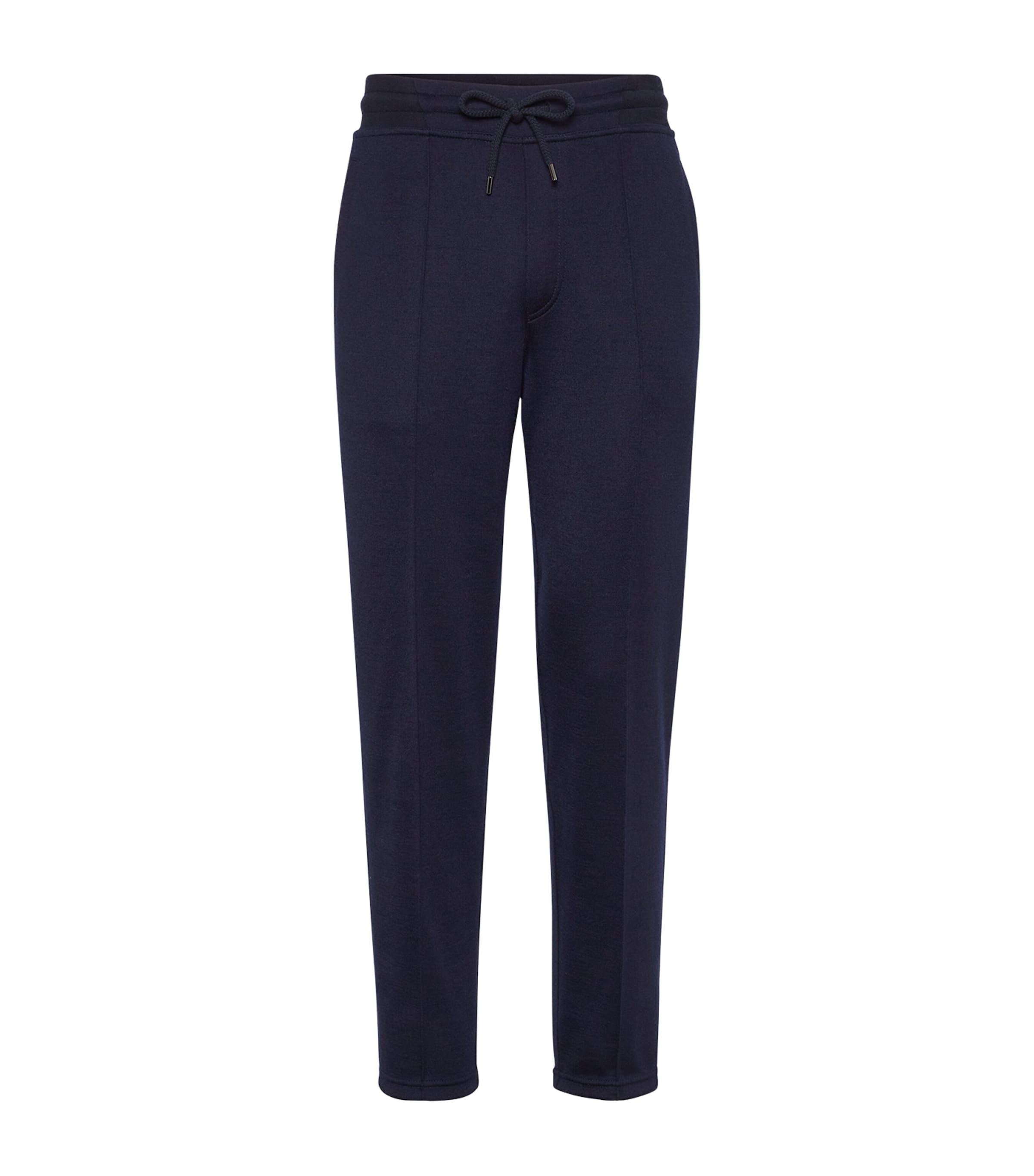 Brunello Cucinelli Cashmere-french Terry Silk Sweatpants In Blue