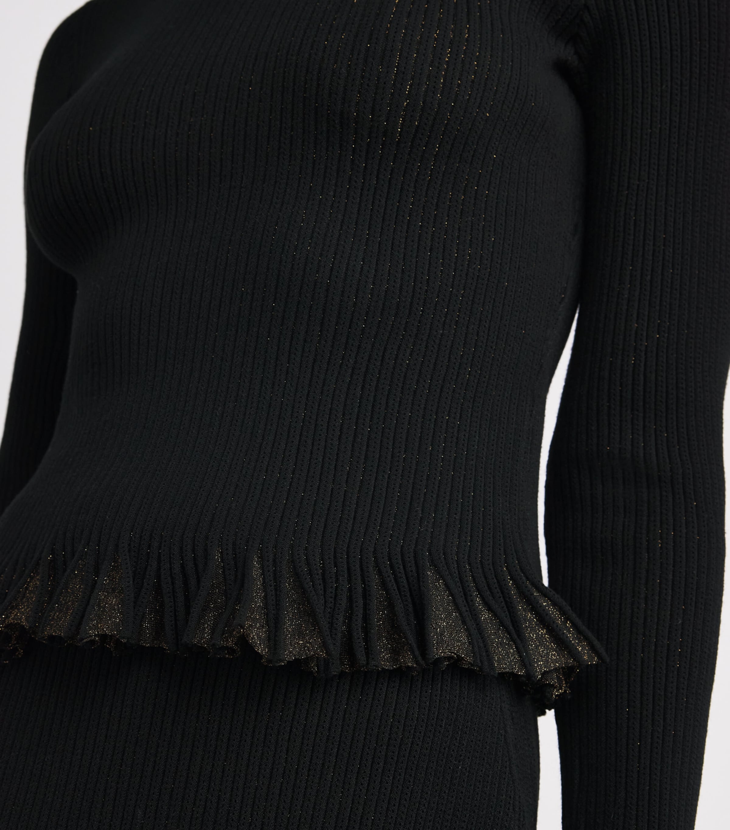 Ruffle-Detail Yulia Top NOIR Image 7