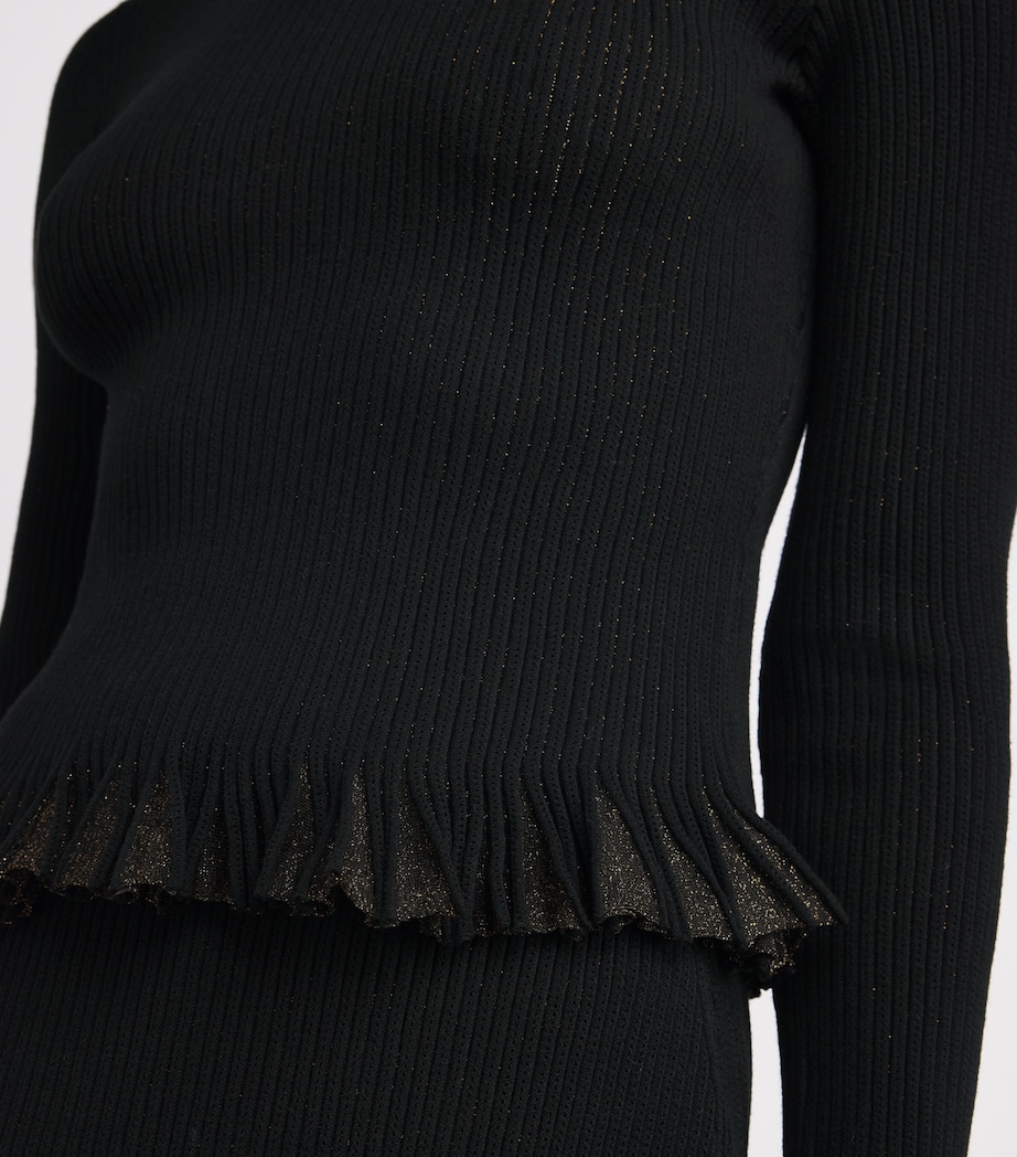 Ruffle-Detail Yulia Top NOIR Image 7