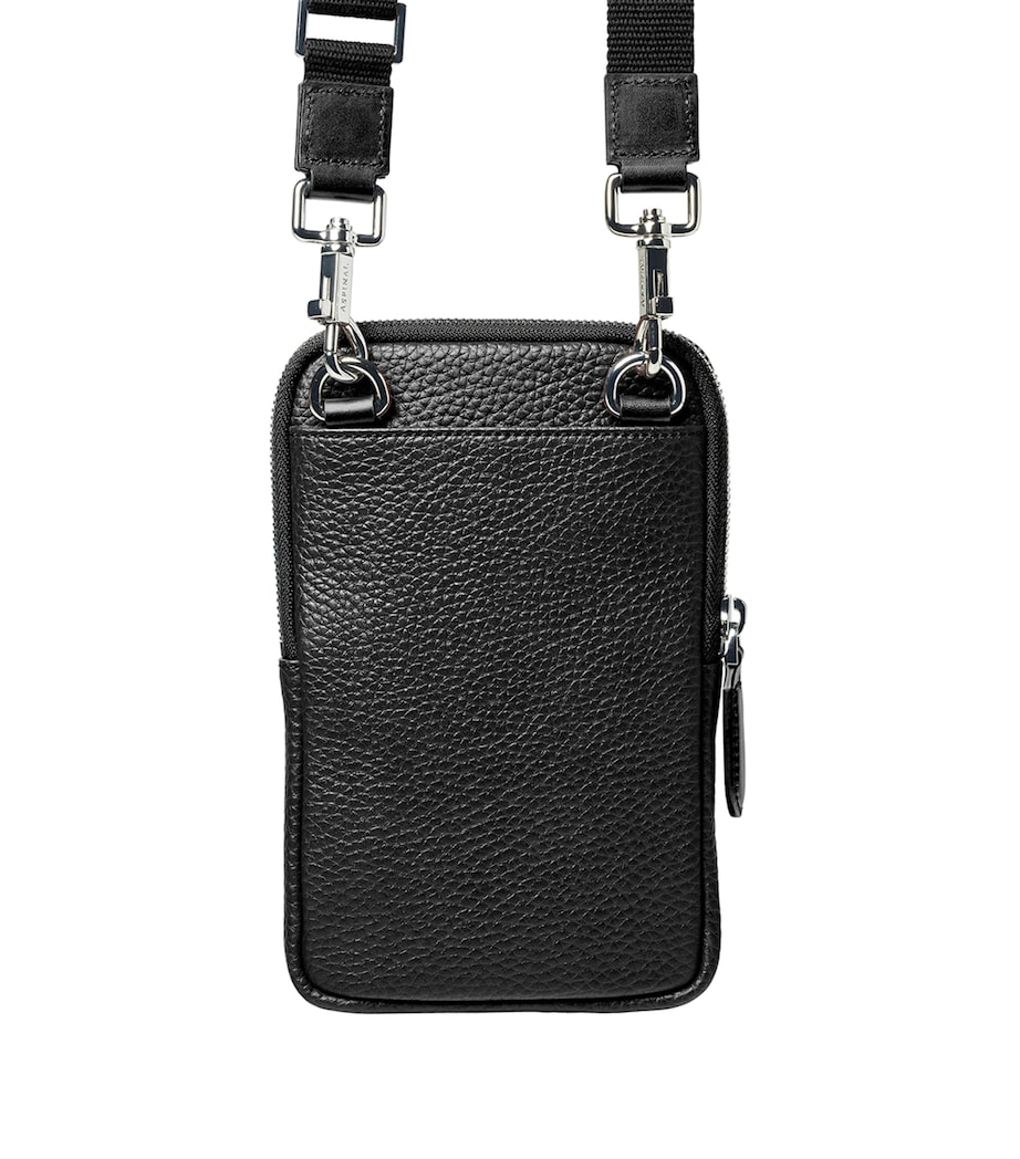 Leather Cross-Body Phone Pouch BLACK Image 6