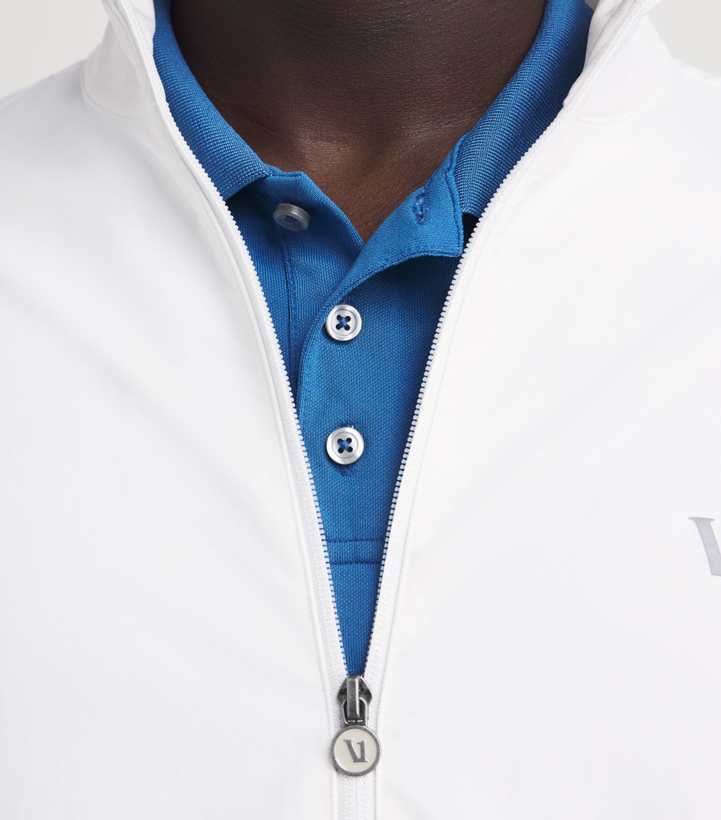 VUORI Mens Embroidered Gamepoint 2.0 Polo Shirt Tlh Court Blu Heathr Image 3