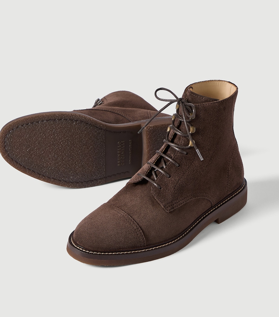 Brunello Cucinelli Brushed Leather Ankle Boots Image 5