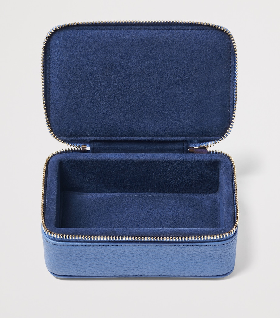 Medium Leather Travel Jewellery Case CAPRI BLUE Image 4