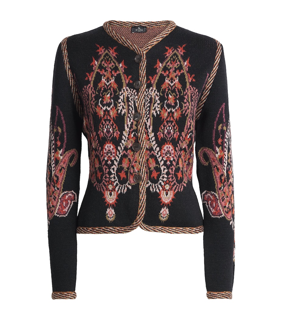 Wool-Blend Jacquard Cardigan S9814 Image 1