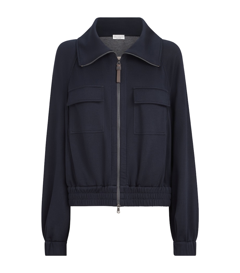 Brunello Cucinelli Womens Cotton-Silk Interlock Cardigan Image 1