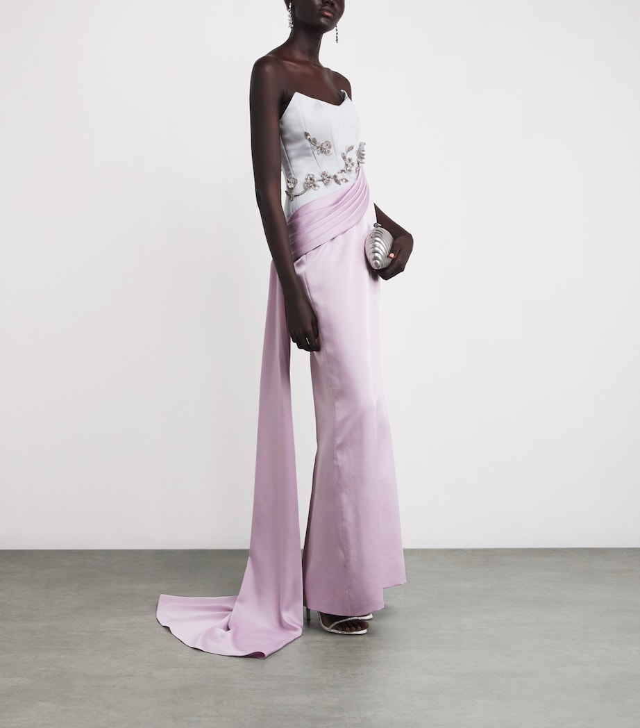 Embellished Sacha Corset Gown SILVER / LILAC Image 2